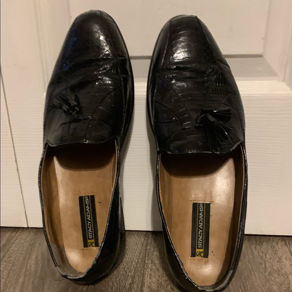 Stacy Adams Mens Alba Shoe,Size 10, Black, Drop Tassel Loafer, Great Condition - Picture 10 of 13